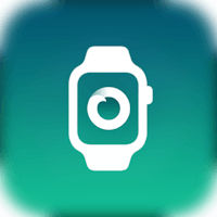 an apple watch icon with a camera on it